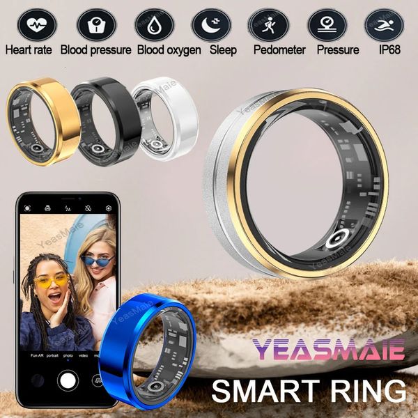 Keramik Smart Ring Military Grade Stahl intelligente Ringe für Männergesundheitsüberwachung IP68 3ATM wasserdichte Multisportmodi 240422