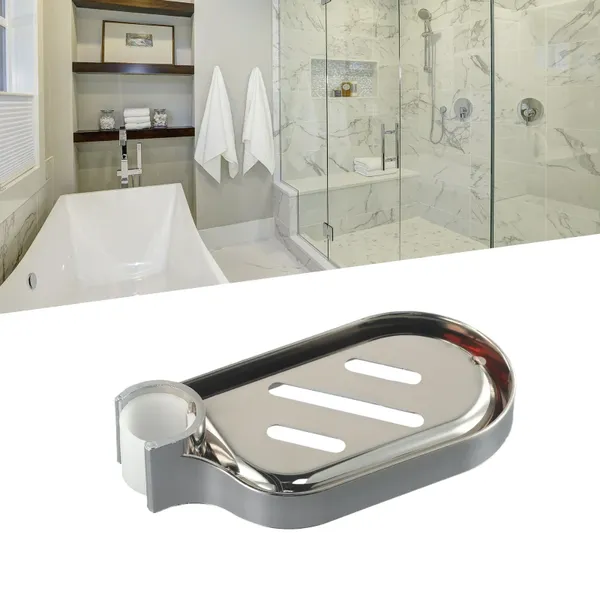 Жидкий мыльный диспенсер 25 мм пластиковой душевой железнодорожник держатель для поддона стержня для стержня для стержня ABS Chrome для раздвижного подноса в ванной комнате