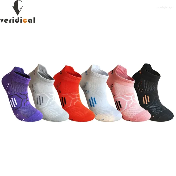 Frauen Socken Knöchel Sport reines Baumwollgnetz atmungsaktiv gestreift, schweißabsorbierende Fitnessbike Run Badminton Tennis Boot Crew keine Show