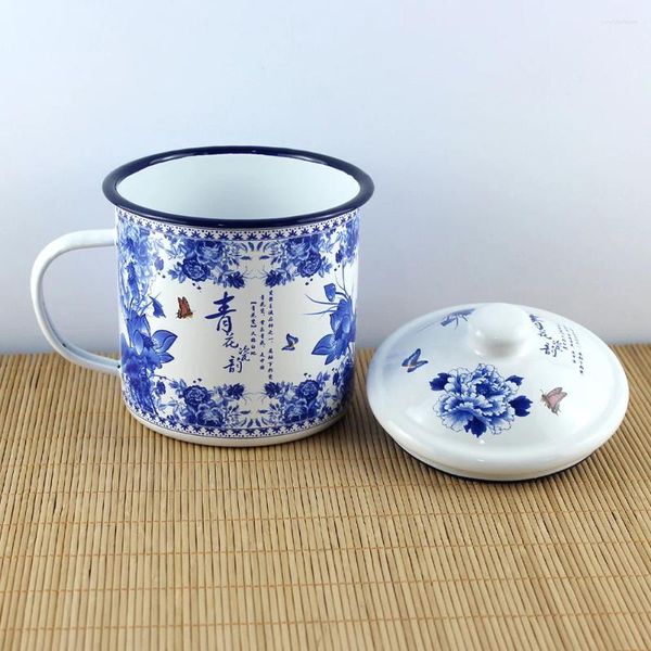 Bicchieri da vino blu e bianco in porcellana tazza tazza tazza tazza retrò vecchio stile cinese tradizionali tazze espresso vintage