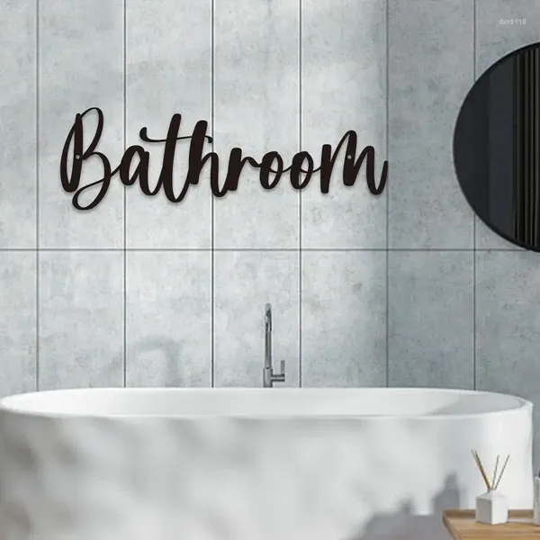 Dekoratif figürinler banyo dekor işareti vintage metal duvar sanatı rustik sevimli asılı aksesuarlar