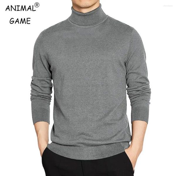 Maglioni mascheri da uomo sudore wearturtleneck mashire uomini pullover di base a collo alto alto maschio grigio maglieria grigio uomo top sciolti caldi