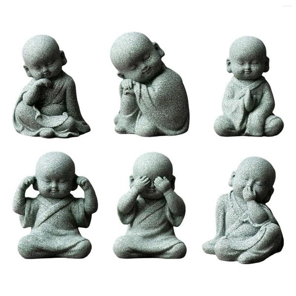 Figurine decorative Monk Figurina Buddha Statue creativa seduta fatta a mano per gli accessori decorativi