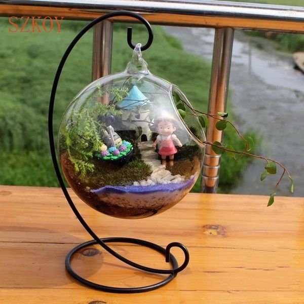 Vasen kreative klare Glasball Vase Micro Landschaft Luftpflanze Terrarium Sukkulente Blumenpotbehälter