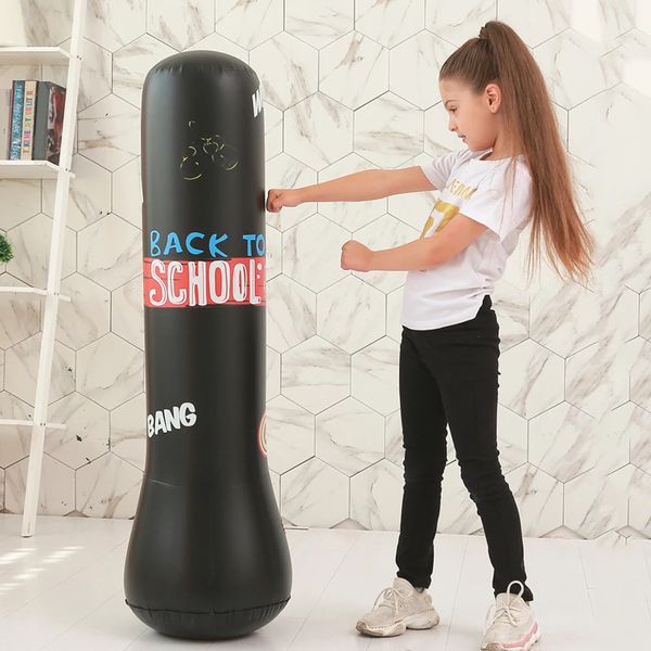 Bolsa de perfuração inflável PVC Boxing Boxing Stress Relester Treinamento de brinquedos de areia 12m para adultos crianças Taekwondo 240506