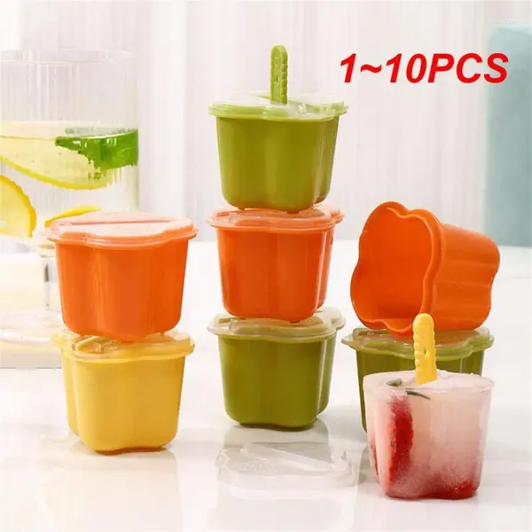 Moldes de cozimento 1-10pcs molde de sorvete verde/amarelo/laranja ferramentas caseiras de chocolate verão acessórios de cozinha criativa Lattice 5cm mini