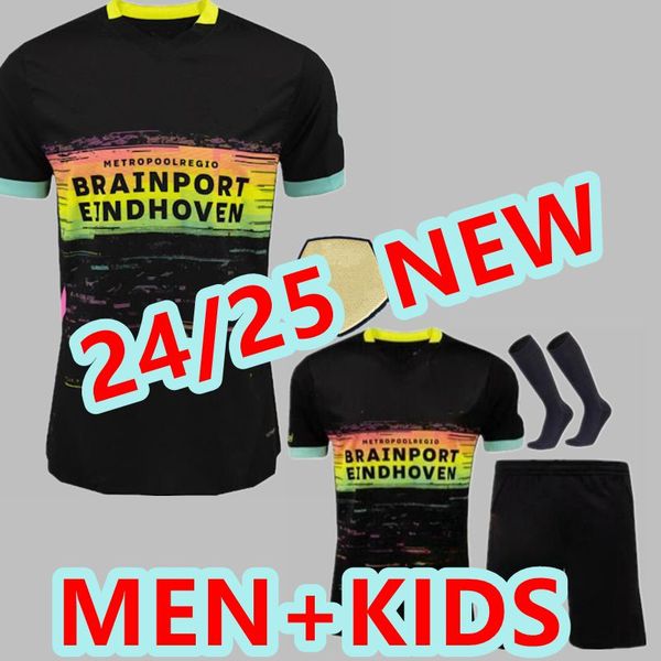 Maglie da calcio di Eindhoven Awoven 24 25 2024 Hazard Fabio Sia Home Men It Shirts Football Kids Set Top Kits Lang 7 Dest 8 De Jong 9 Tillman 10 Bakayoko 11 Pepi 14