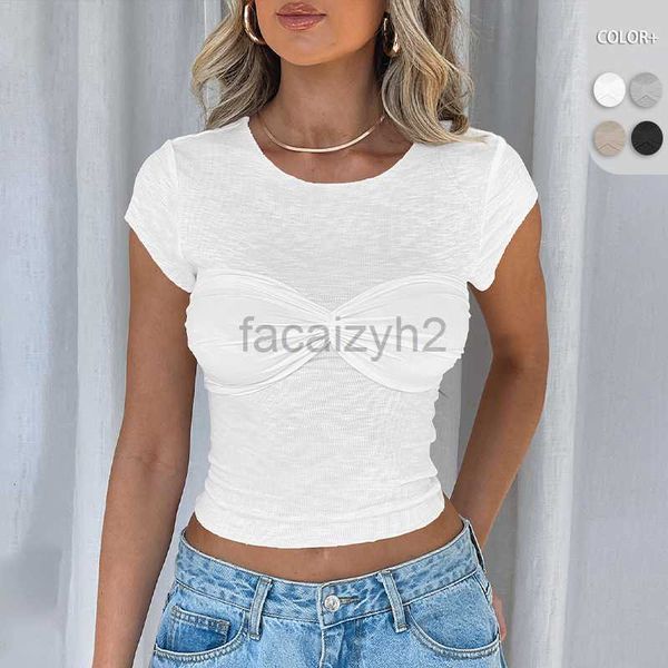 Frauen T-Shirt sexy Tees 2024 Frühling/Sommer Neue Y2k Frauen tragen Design Sinn für Pure Desire Top Short Sleeve T-Shirt Spicy Girl Tops