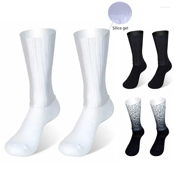 Sportsocken Silica Summer Aero Bike Team Radsportgel Nicht schlupfhafte atmungsaktive Pro-Renner Frauen Calcetinen Ciclismo