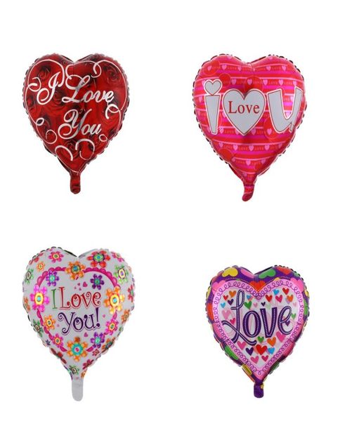 Balões em forma de coração de 18 polegadas Casamento dos namorados Dias I Love You Aluminum Foil Balloons Balloons Party Decoração Balão1547954