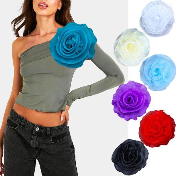 Spettame 19 cm Maglie esagerata Magh ingolato grande fiore multistrato tromba di tromba Balcia eleganti signore che frequentano gli accessori per matrimoni per banchetti