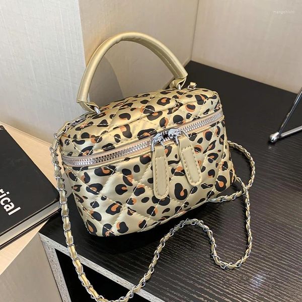 Borsa per rossetto per box 2024 per donne motivi leopardo retrò in pelle crossbody lady mini borsecy sac sac