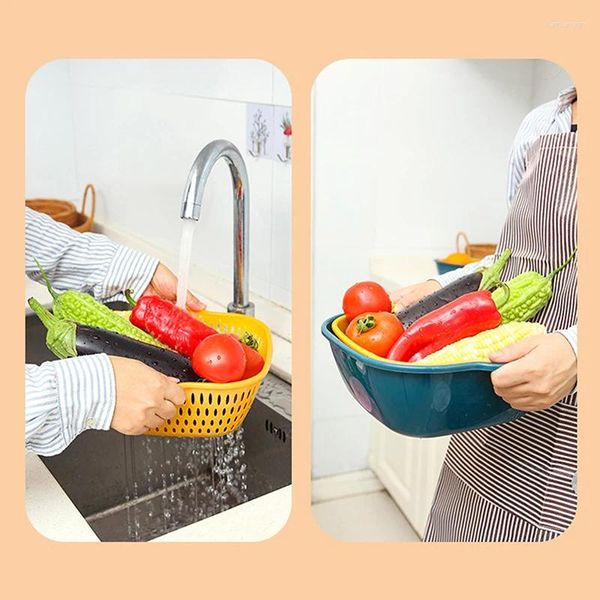 Kochgeschirrsets 6/8pcs Küchenspüle Gemüse Abfluss Obstkorb zum Waschen von Plastikbeckenabfluss