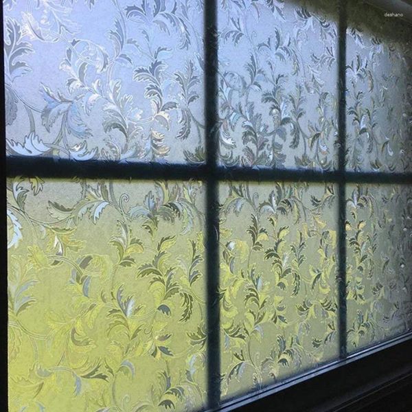 Pencere çıkartmaları yapışkan olmayan elektrostatik cam film güneş kremi kristal oyma güzellik mat banyo yaması hamsi ile