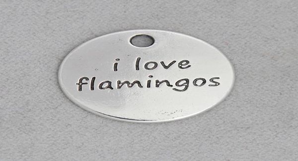 Fashion Alloy Round Ich liebe Einhörner Ich liebe Flamingos Nachricht Anhänger Charms für Kinder 50pcs 21mm AAC18901276949