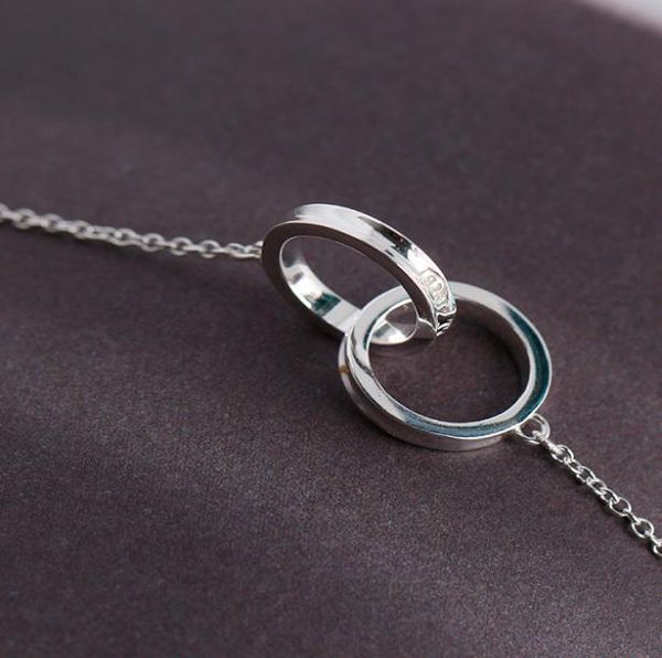 Doppelzyklus 925 Sterling Silber Armband für Frauen Männer rein Silberkette Klassischer Schmuck1502676