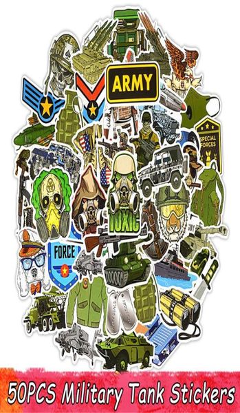 50 шт. Военные игрушки для наклеек для мальчиков для мальчиков Cool Cartoon Anime Sticker
