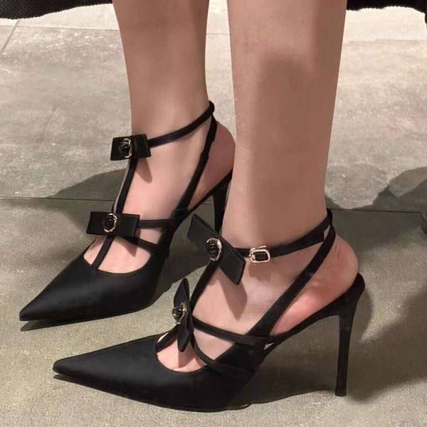 Sexy satinspitze Zehen High Heels Frauen Stripper Party Brautschuhe Pumps Stiletto Ferse Frau Bogendesigner Sandalen weiblich