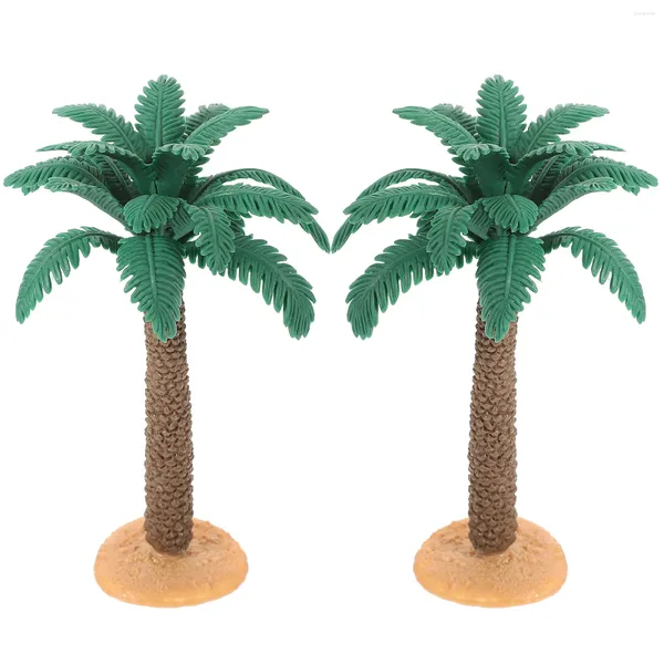 Fiori decorativi giardino palme alberi paesaggistica ornamenti di piante accessori modello 2pcs (PVC con base fai -da -te