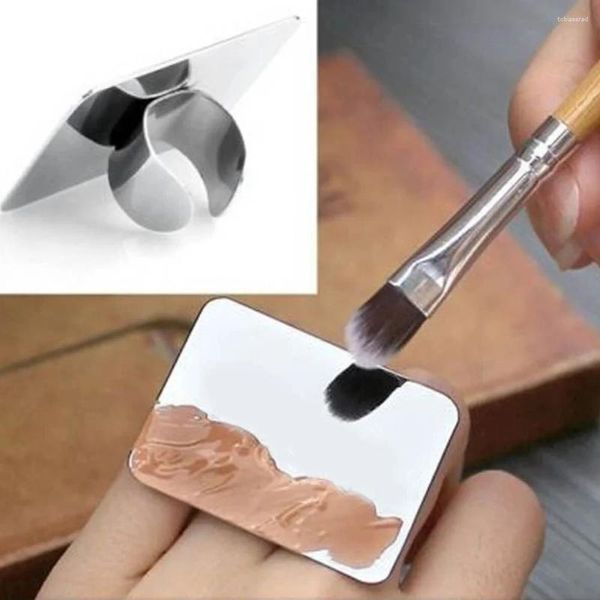 Make -up Pinsel 1 Stcs Nagelkunst Kosmetische Edelstahlfarbe Mischpalette Ringwerkzeug