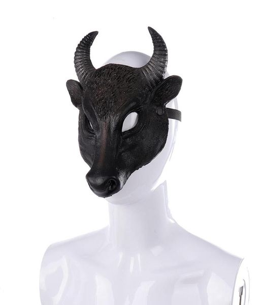 Maschere da festa cosplay per adulti cosplay pu nere mezzo faccia maschera horror testa superiore animali di halloween maschedorys9218325