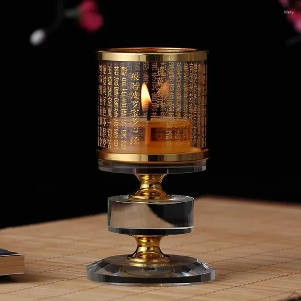 Candele tradizionali lampada da loto in cristallo cinese per la decorazione della casa Buddha a candelatura a candelatura a candelatura religiosa