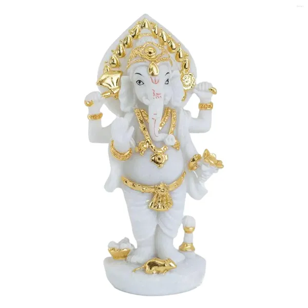 Estatuetas decorativas de deus de elefante hindu escultura escultura estatueta de buda religiosa para decoração de desktop estátuas de meditação ornamentos