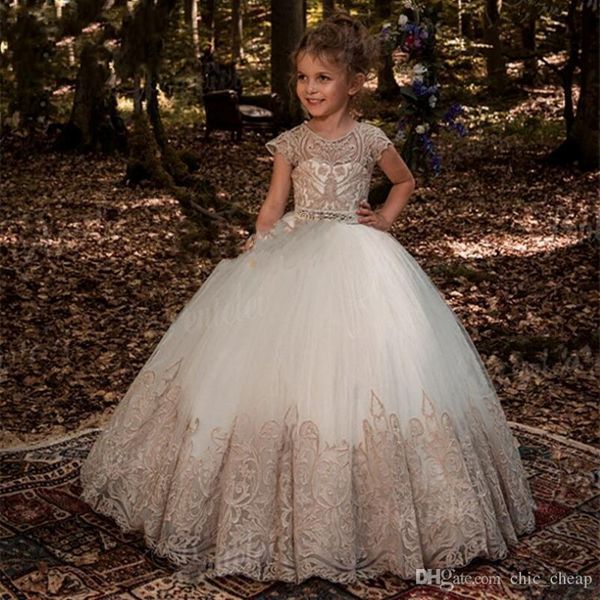 Flower Girl Dresses Abito da ballo da principessa dalla spalla con fiori di farfalla fatta a mano per bambini abito da concorso per bambini 303q 303q