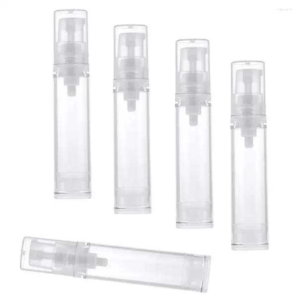 Make -up -Bürsten 5pcs/0ml nachfüllbar leere luftlose Lotionspumpenflaschen transparent