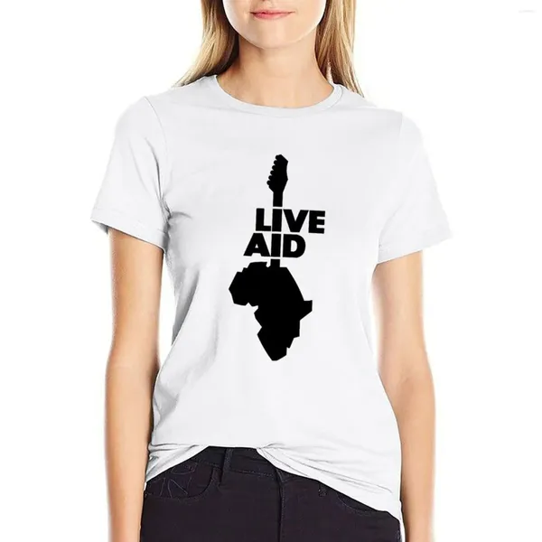 Frauen Polos Live Aid Concert T-Shirt ästhetische Kleidung Lady Tops Frauen