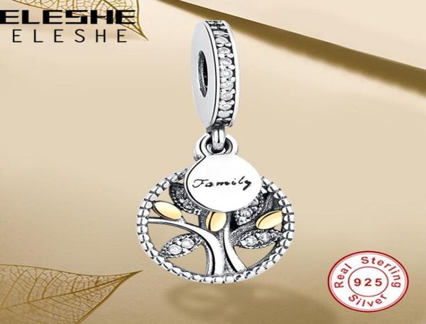 Luxus 925 Sterling Silber Family Tree mit kubischen Zirkonia -Perlen -Reize für das Original -Charmarmband DIY Authentische Schmuck 1023205