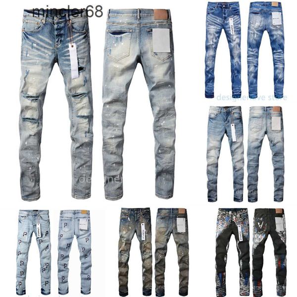 jeans roxo homem designer masculino jeans preto branco magro de luxo jean calça de jeans vintage calça de rua de rua da moda moderna retro slim fit rasgado calça jeans