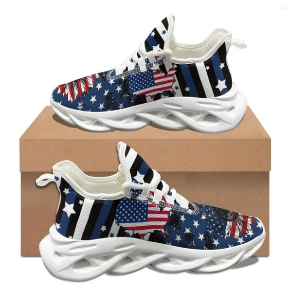 Sapatos casuais American Country Flag Eagle Pattern Mulheres masculino Autumn Winter Tennis Outdoor Trabalho respirável conveniente tênis de apartamentos macios