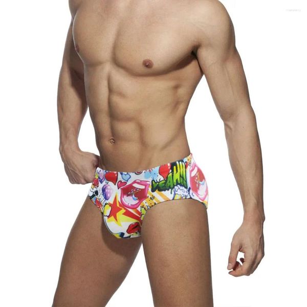 Branche de roupas de banho feminina Briefas de natação masculinas Praça de praia surfando banho de baixa cintura sexy quadro-surf cartoon acolchoado push-up nadando roupas de banho