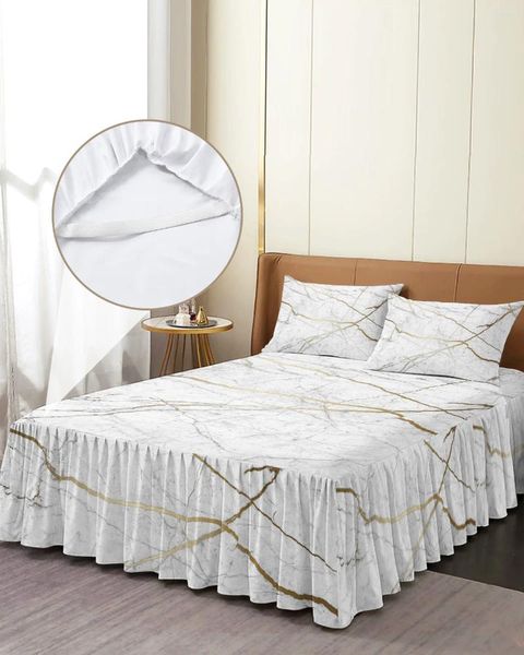 Кровать юбка натуральная текстура мраморная рисунка эластичная нагота