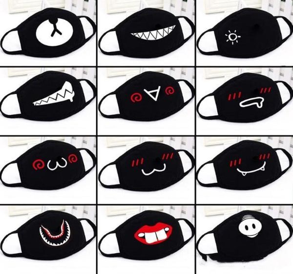 Anime sevimli ayı parti yüz maskesi yetişkin çocuklar eğlenceli alt yarım yüz ağız müfe maskesi yeniden kullanılabilir toz sıcak rüzgar geçirmez pamuk maskesi siyah wh8373933