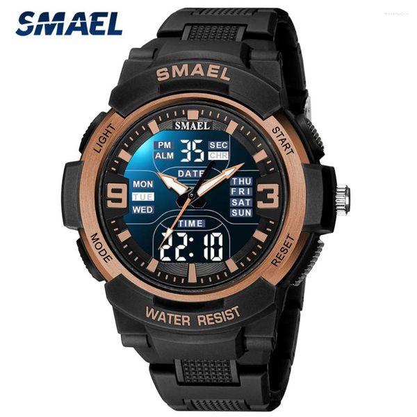 Orologi da polso Smael Fashion Men Brand Watch Sport Sport Impermeabile Silicone Militare Orologio da polso Digital Display Display Orologi.