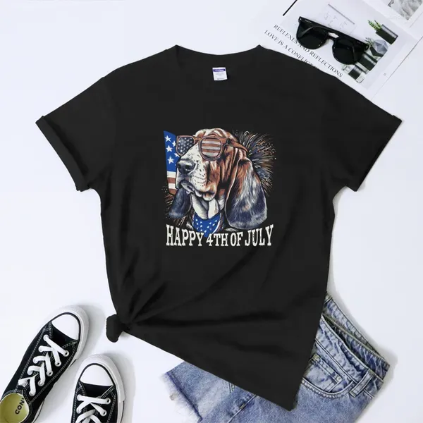 Magliette da donna felice abbigliamento da t-shirt 4 luglio Funny Independence Day Gift Shirt Cool Dog Mom Dad Dad Holiday Top Top