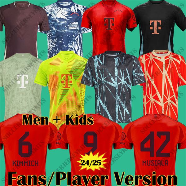 24 25 Bayerns Munchens Kit Jersey FC Bayerns Trikot 2024 2025 Maillot Комплекты Camiseta Futbol Bayerns Munichs Soccer Jerseys Men Kids Player Kane Musiala Muller Sane