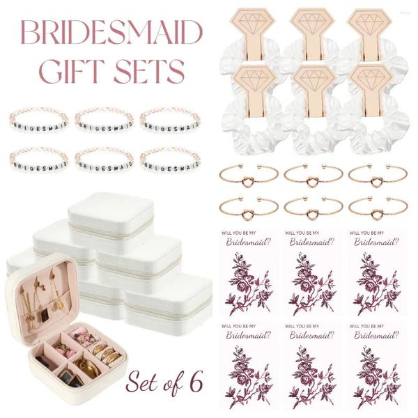 Favor de festa 6 Defina favores de casamento da proposta com cartões Bridesmaid Gifts Bracelets