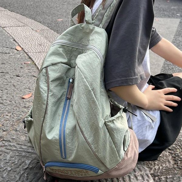 Backpack Lady Vintage Leisure Nylon Cool Female BookBag Women Laptop Fashion Design Retro College Girl Men da viaggio Borsa