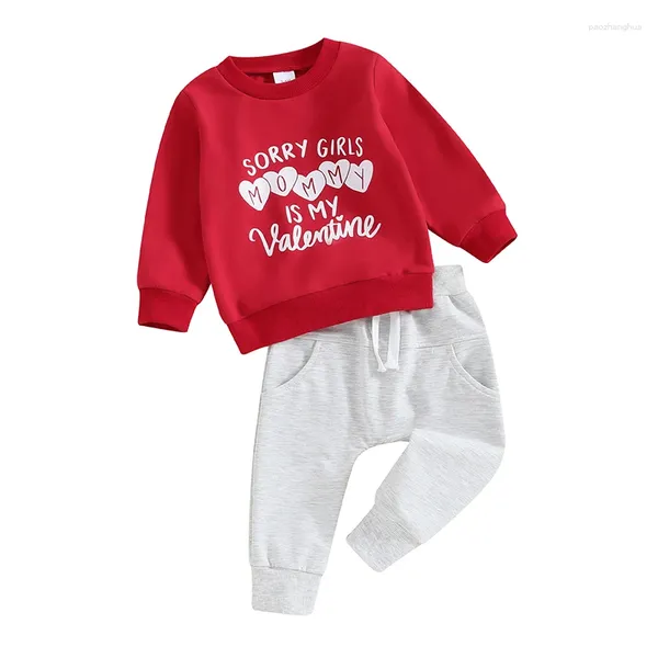Roupas Conjuntos de roupas Pudcoco Infant Baby Boy Boy Days Roupfits Carta Imprimir Moletom de manga longa calças elásticas para crianças de outono