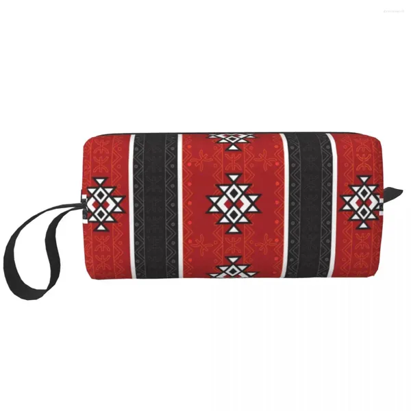 Borse portaoggetti Borsa da viaggio Kabyle Carpet Amazigh Borsa da toilette Africa Etnica geometrica Cosmetica Organizzatore di trucchi Beauty Dopp Kit Case