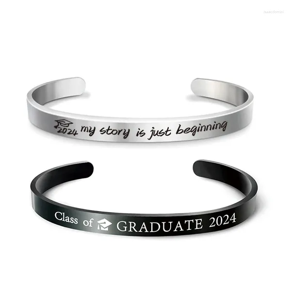 Bangle 2024 Graduação Aço inoxidável gravado Inspirado para presentes de pós -graduação