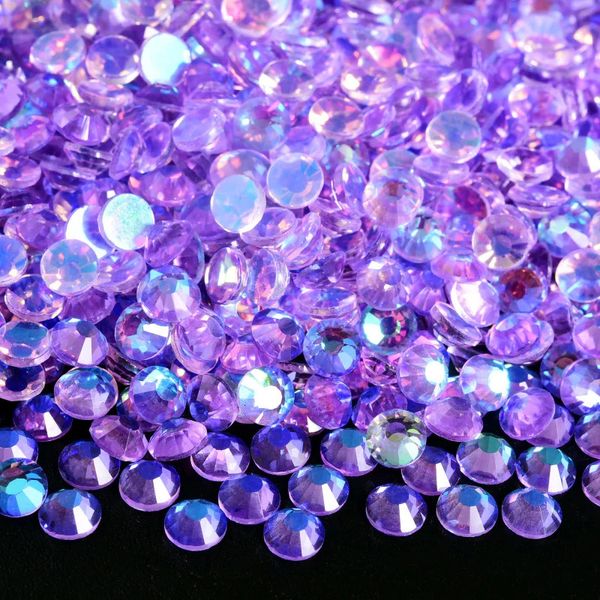 14400pcs por atacado em massa LT Violet Aurora non Fix Rhinestones Glitter Diamond Crystals Nail Art Nails Acesso Charms 240426