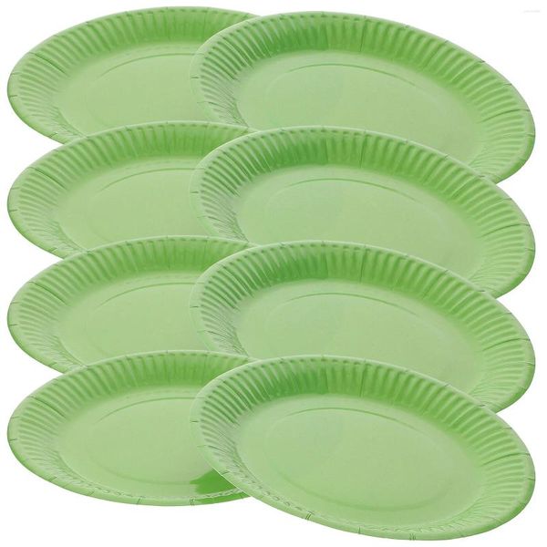 Одноразовые чашки соломинка 20 шт. Гавайские бумажные тарелки детские ужин средний очень большой темно -зеленый блюдо праздник