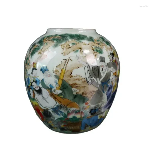 Flaschen Chinesische alte Porzellan -Pastellglas mit Figur Malmalmuster Lagertank