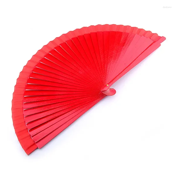 Dekorative Figuren Red Folding Fan Ladies Holzhand Europäischer Stil Vintage Hochzeit spanische Tanzschmuck Zubehör Home Dekor Home Decor