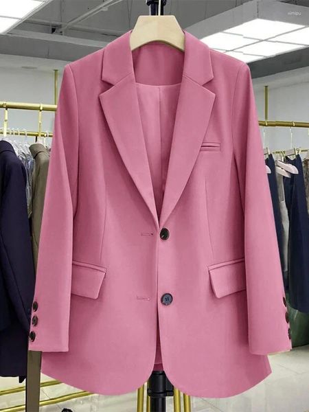 Damenanzüge Frauen Jacken rosa Small Anzug Mantel Casual Lose koreanische Version Design Sinn Blazer 2024