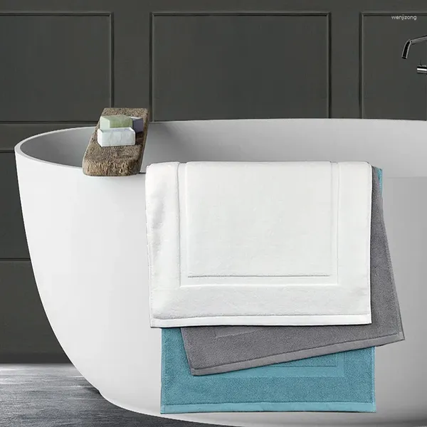 Tappeti el asciugamano da pavimento bianco 32 fili di cotone jacquard aspirato bagno spa per bagno calpestante tappetino all'ingrosso